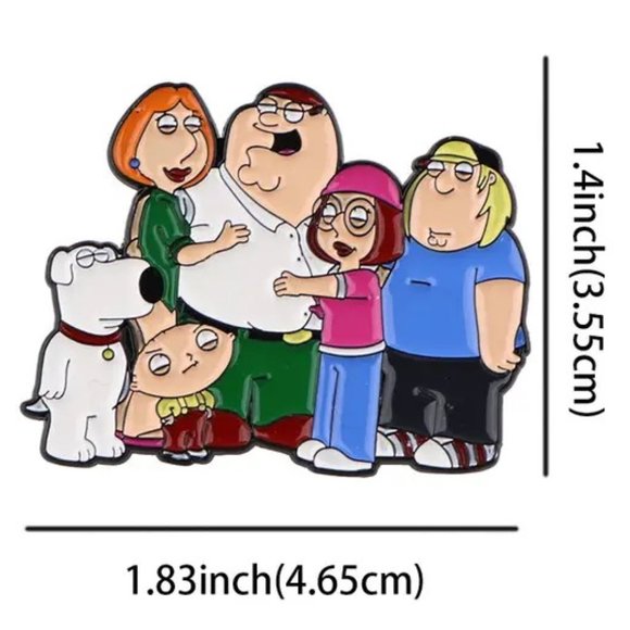 FAMILY GUY Cartoon Pin Brooch Charm Bag Metal Enamel Backpack Stewie Brian GIFT - Picture 5 of 5